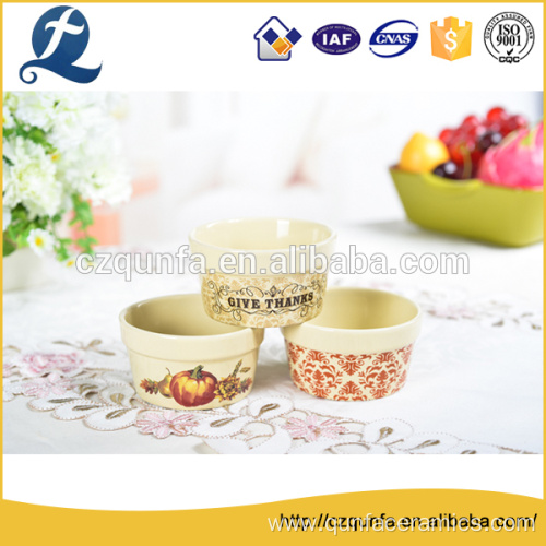 Wholesale price round bakeware ceramic ramekin